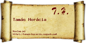 Tamás Horácia névjegykártya